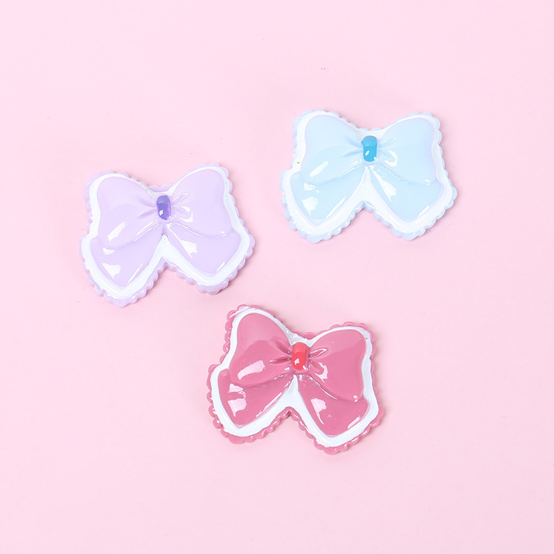 Beautiful Girl Lace Bow Cream Glue Resin Phone Case Stationery Box Pendant Keychain DIY Accessories