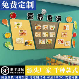毛毡幼儿园食谱展示板栏托管班文化环创小学饭桌午家长公告堂墙贴