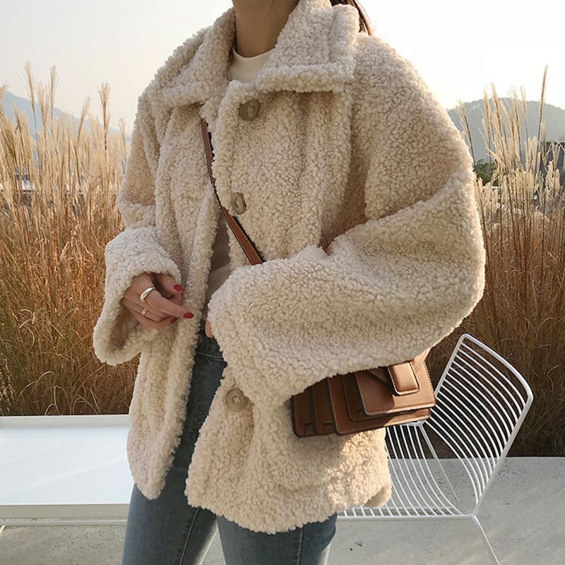 Lamb Wool Coat for Women, Winter Thickened Jacket, Autumn 2026 New Korean Style Loose Furry Short Coat Lamb Wool Coat for Women, Winter Thickened Jacket, Autumn 2026 New Korean Style Loose Furry Short Coat
