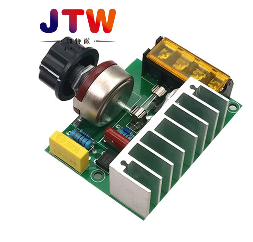 4000W high-power controllable silicon electronic dimmer, speed controller, temperature controller, with insurance shell