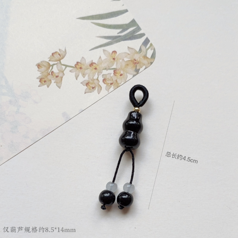 手編みのひもひょうたんペンダントDIYアクセサリーブレスレット、携帯電話用ペンダント、衣類の飾り、中国風の留め具、民族風トレンド|undefined