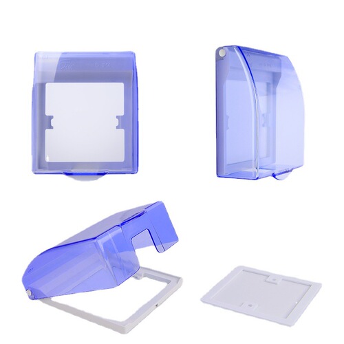 Delixi waterproof box transparent plastic shell switch socket 86 type splash-proof box blue waterproof cover waterproof box cover