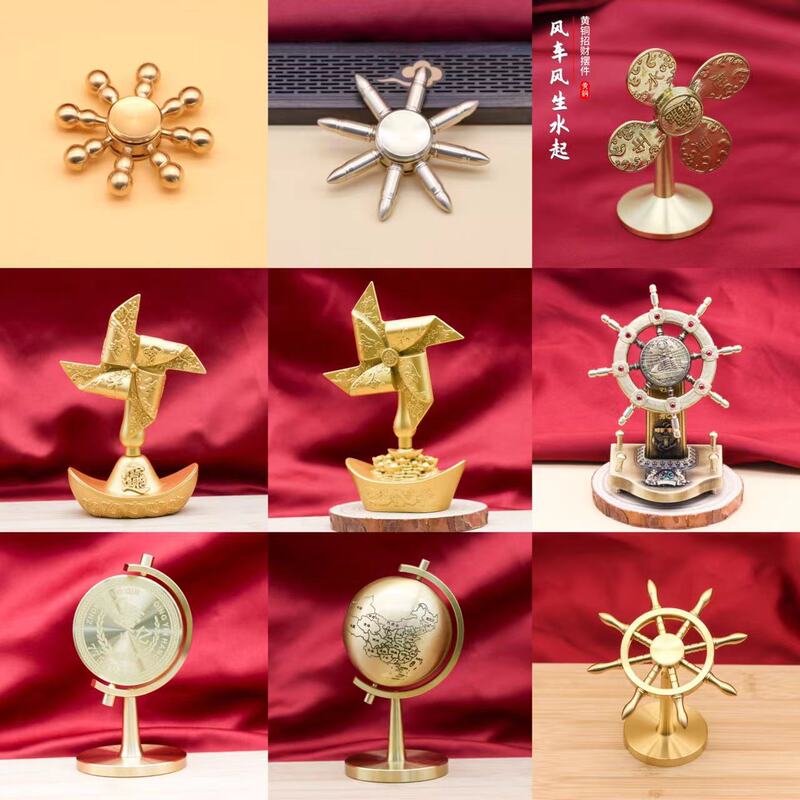 Brass Windmill Spinner with a Goal of One Hundred Million, Steering Wheel Ornament, Stress-Relief Desktop Brass Ornament Craft Brass Windmill Spinner with a Goal of One Hundred Million, Steering Wheel Ornament, Stress-Relief Desktop Brass Ornament Craft