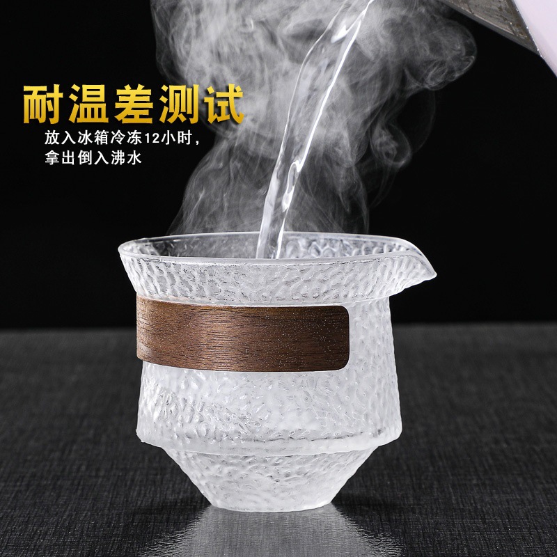 Tazón de vidrio taza de té Kung Fu juego de té traje grueso tetera transparente hecho a mano Gran Tazón de té