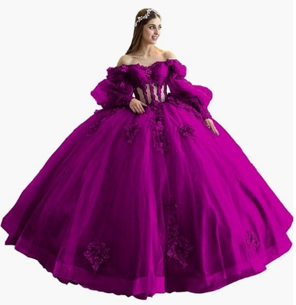 Flores vestido de adulto con mangas brillante con cuentas vestido dulce 2026 nuevo vestido de baile de hombro para mujeres image 15