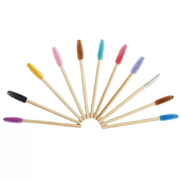Source Wholesale Disposable Bamboo Eyelash Brush Nylon Eyelash Brush Mini Makeup Brush Wooden Eyelash Brush