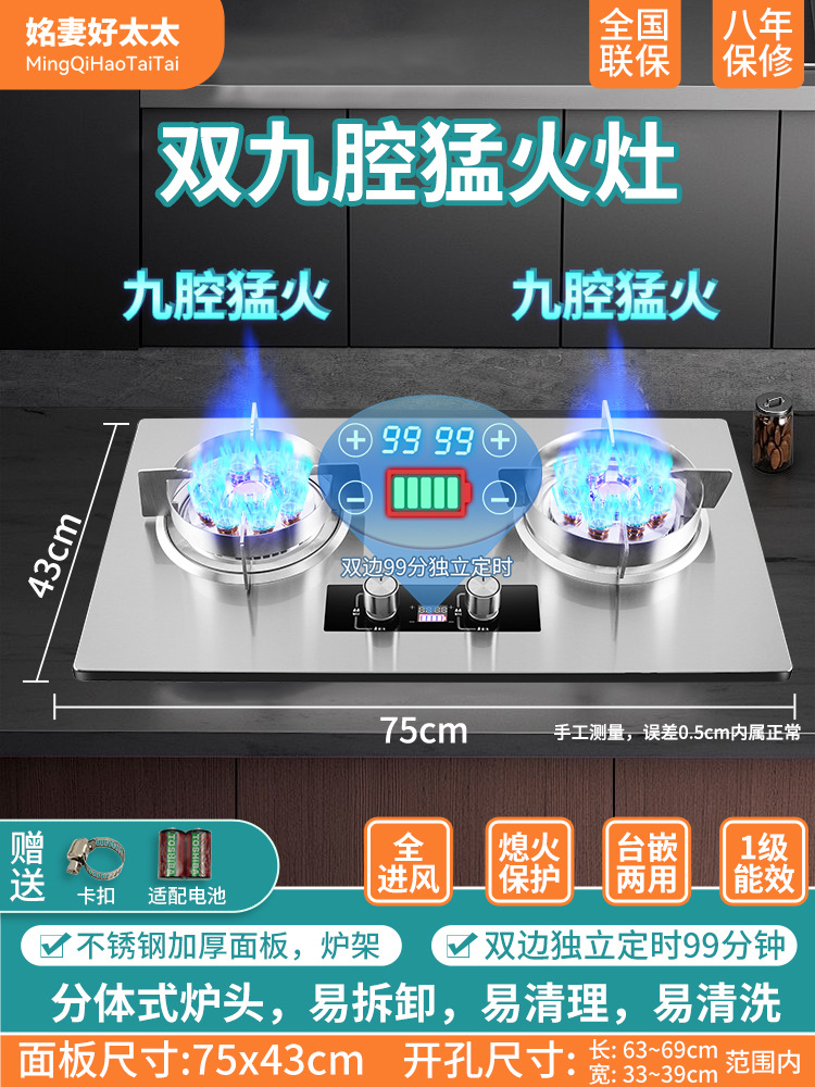 T359 비디오 스테인레스 스틸 + 더블 파이어 [플래그십 모델] + 타이밍 기능 + 분할 버너 [40% 선택]