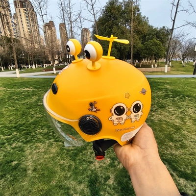 children's helmet cute sunscreen — Motosiklet kaskı (dəbilqə) - orange-through-short-yellow-eyes-yellow-windmill-1-5-years-old-send-no-13-post-jz