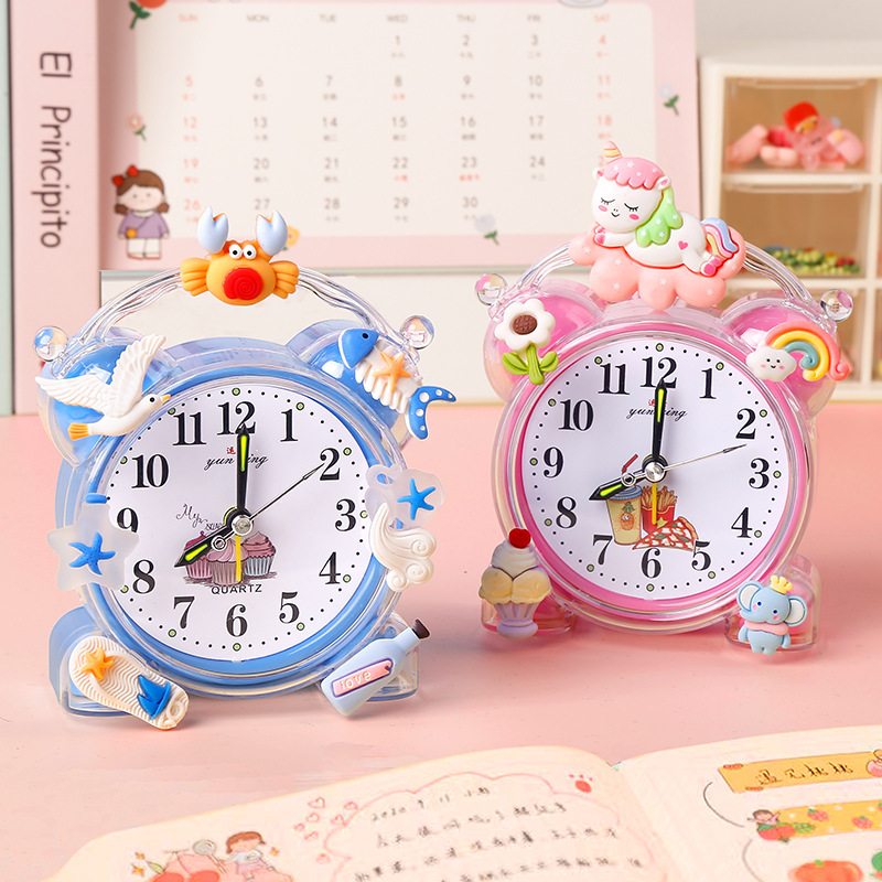 Children's Alarm Clock Handmade Wake-up Alarm Cartoon Girl Cute Desktop Clock Student Wake-up Artifact