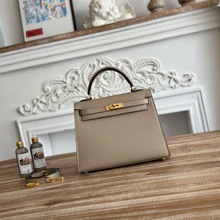 全手工蜡线凯莉包epsom皮25/28真皮手提单肩斜挎高级感轻奢女包