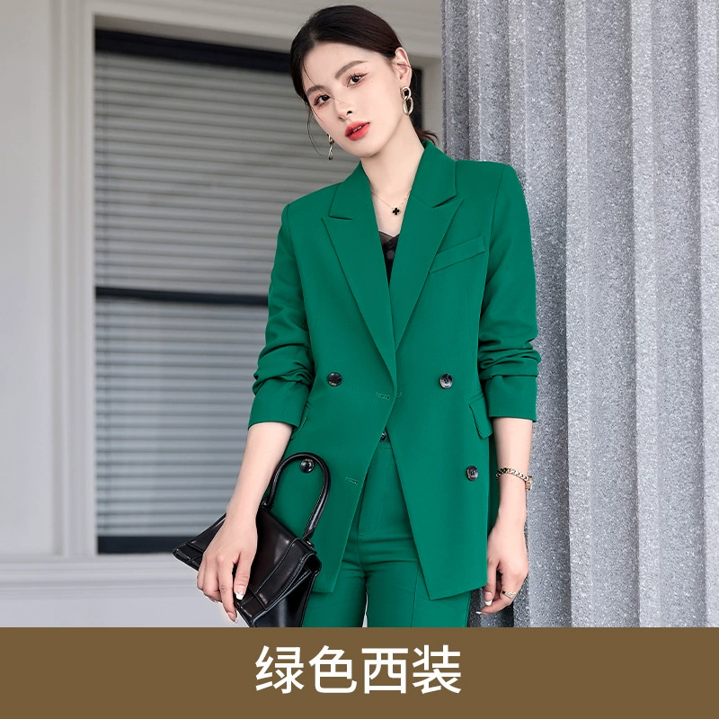 Orange autumn fitted classic suit jacket, bright catchy style