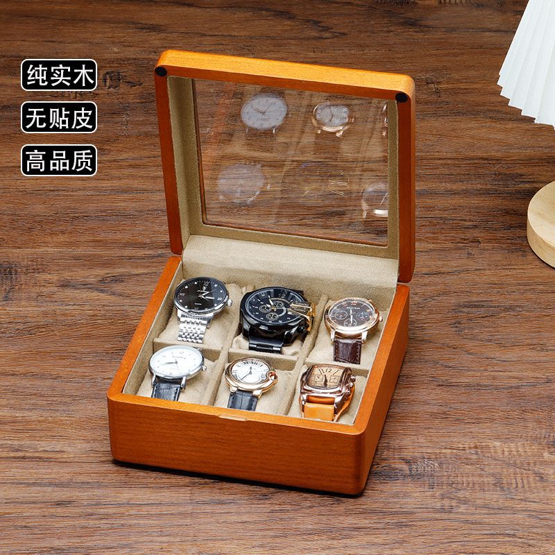 V3N Solid Wood Watch Storage Box Household High-End Accessible Luxury Mechanical Watch Watch Box Luxury Multi-Functional Clearance Wooden