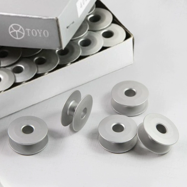 Высококачественная компьютерная плоская алюминиевая шпулька, яркая, антиокислительная и прочная плоская алюминиевая шпулька 40264, алюминиевая шпулька для швейной машины