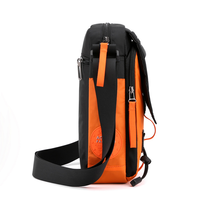 Summer New Men's Large Capacity Single Shoulder Bag Outdoor Fashion Color Block Trendy Bag 7670#