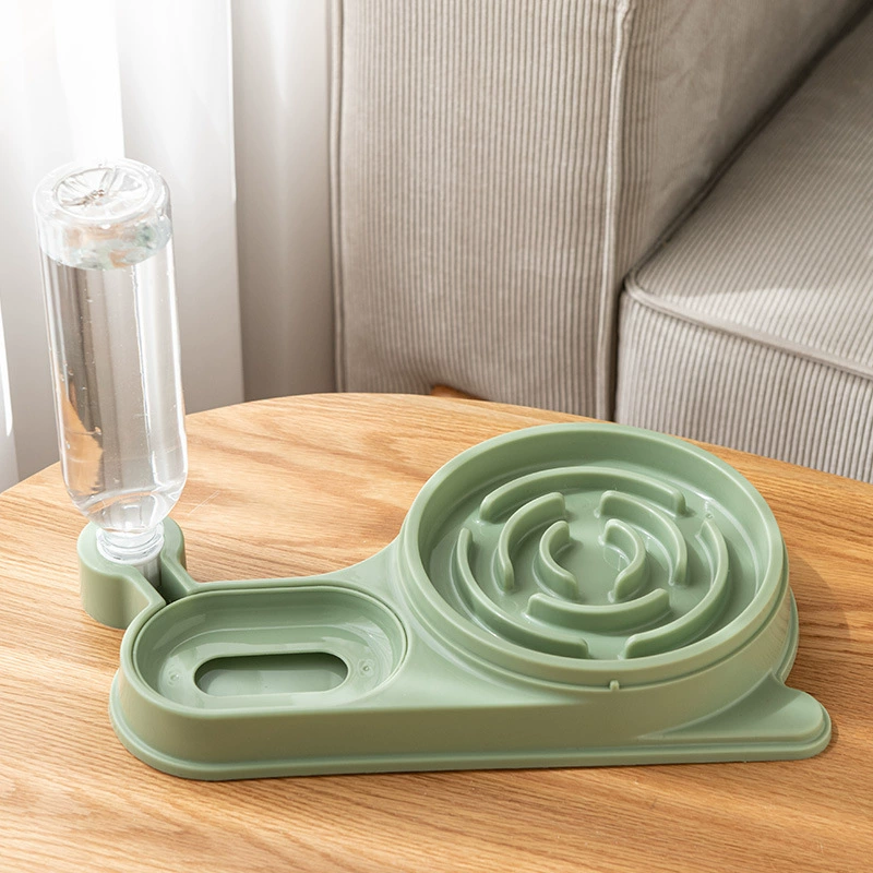 New Snail‑shaped cat bowl Slow‑eating bowl Pets Drinking water, cat food double bowl anti‑boost water and grain