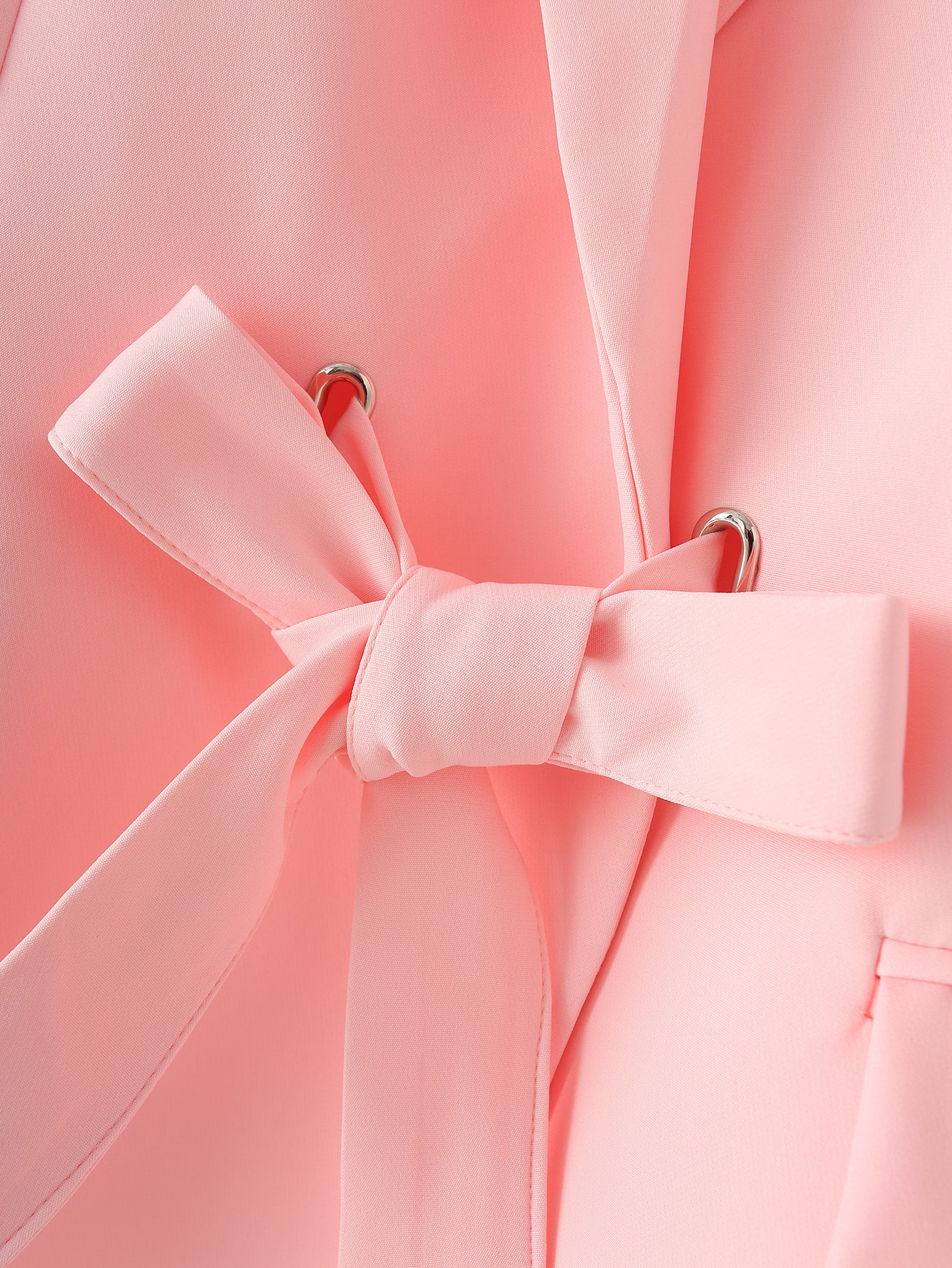 Women's Clothing solid color bow tie cuffs pleated suit jacket casual trousers suit _mkmklike.com