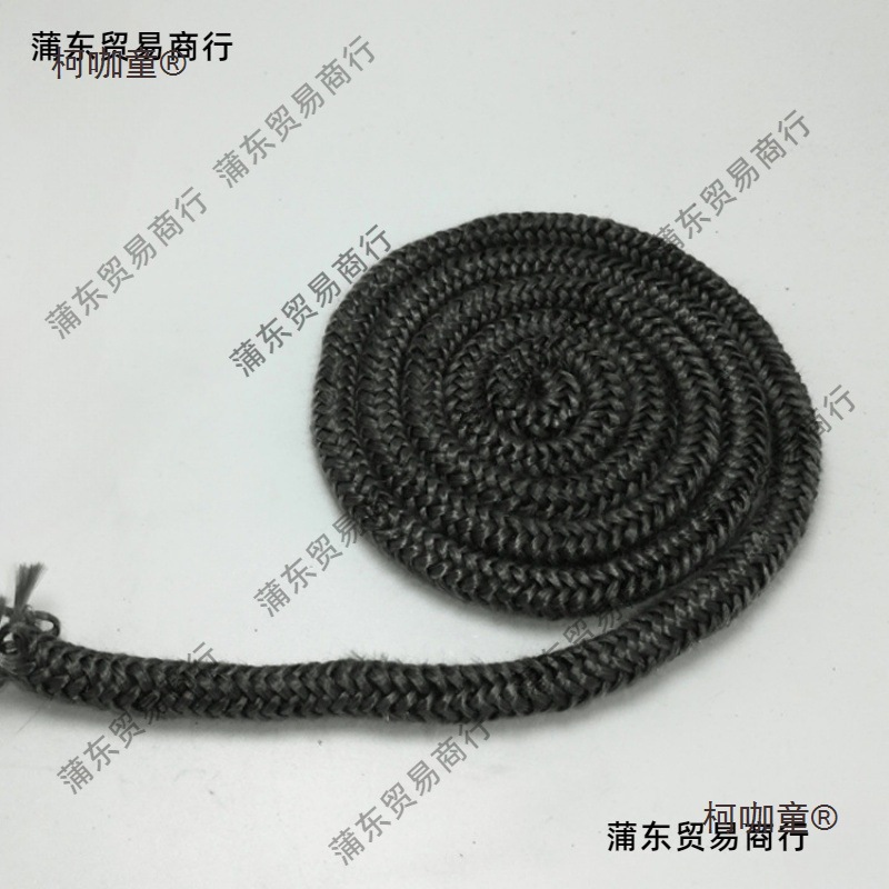 玻璃纤维炉门密封绳 耐高温黑色密封条 真火颗粒壁炉密封配麦太保