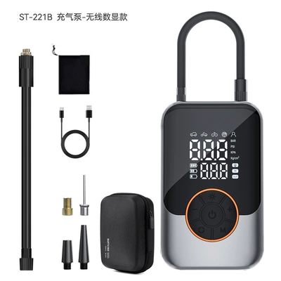 Car Air Pump, Hava nasosu - black-b-setportable-air-pumpeva-bag