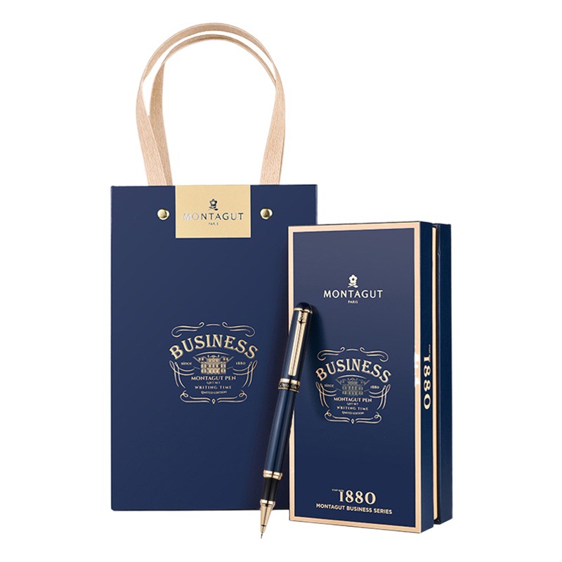 French Montagut Versailles Signature Pen Men's Heavy-Touch Ballpoint Pen 0.5mm Black Refill Business Engraving