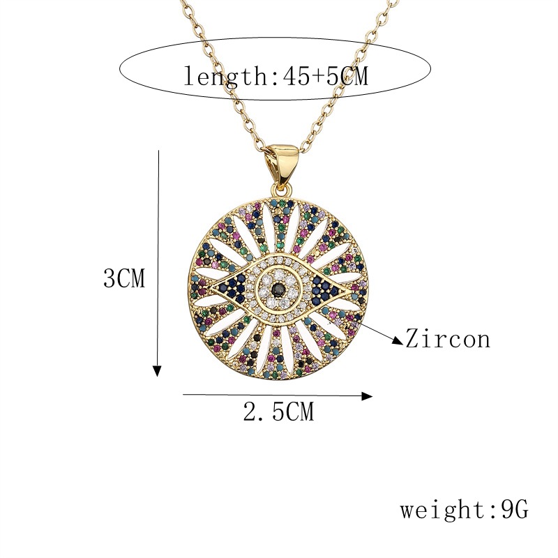 Fashion Devilu0027S Eye Copper Necklace Plating Zircon Copper Necklaces