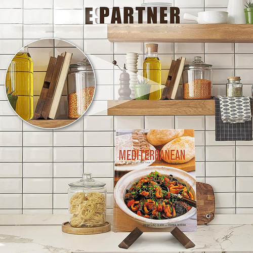 Wooden restaurant home recipe rack kitchen menu display rack hanging study tabletop reading wooden bookshelf