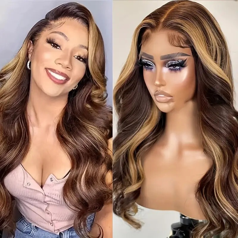 Front Lace Long Curly Piano Color Wig for Women Cross-Border Mixed Color European and American Big Wave Full Headgear Front Lace Long Curly Piano Color Wig for Women Cross-Border Mixed Color European and American Big Wave Full Headgear
