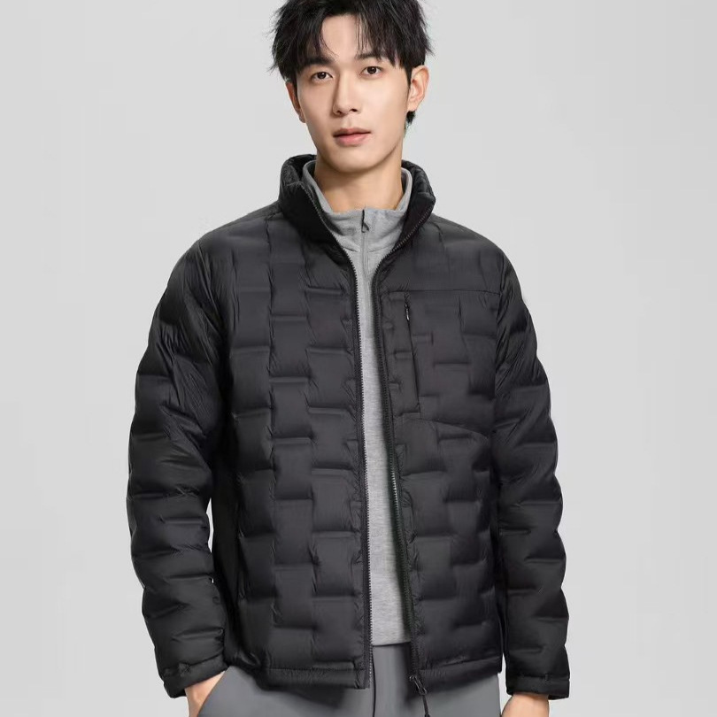 Chaqueta de plumón ligera para hombres 90 vello otoño y invierno nuevo estilo casual versátil ligero de cuello vertical chaleco de calentamiento de goma prensada chaqueta