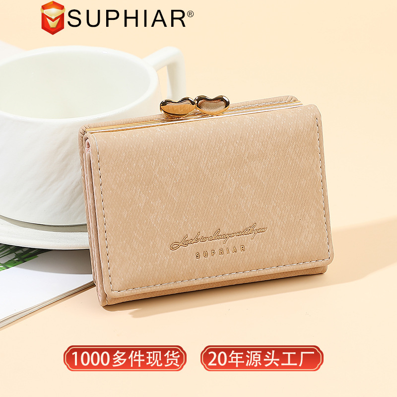 Nuevo multifuncional pu billetera de damas pequeña billetera de tres plegables bolsa de cambio de gran capacidad billetera de damas tela de algodón de alta calidad