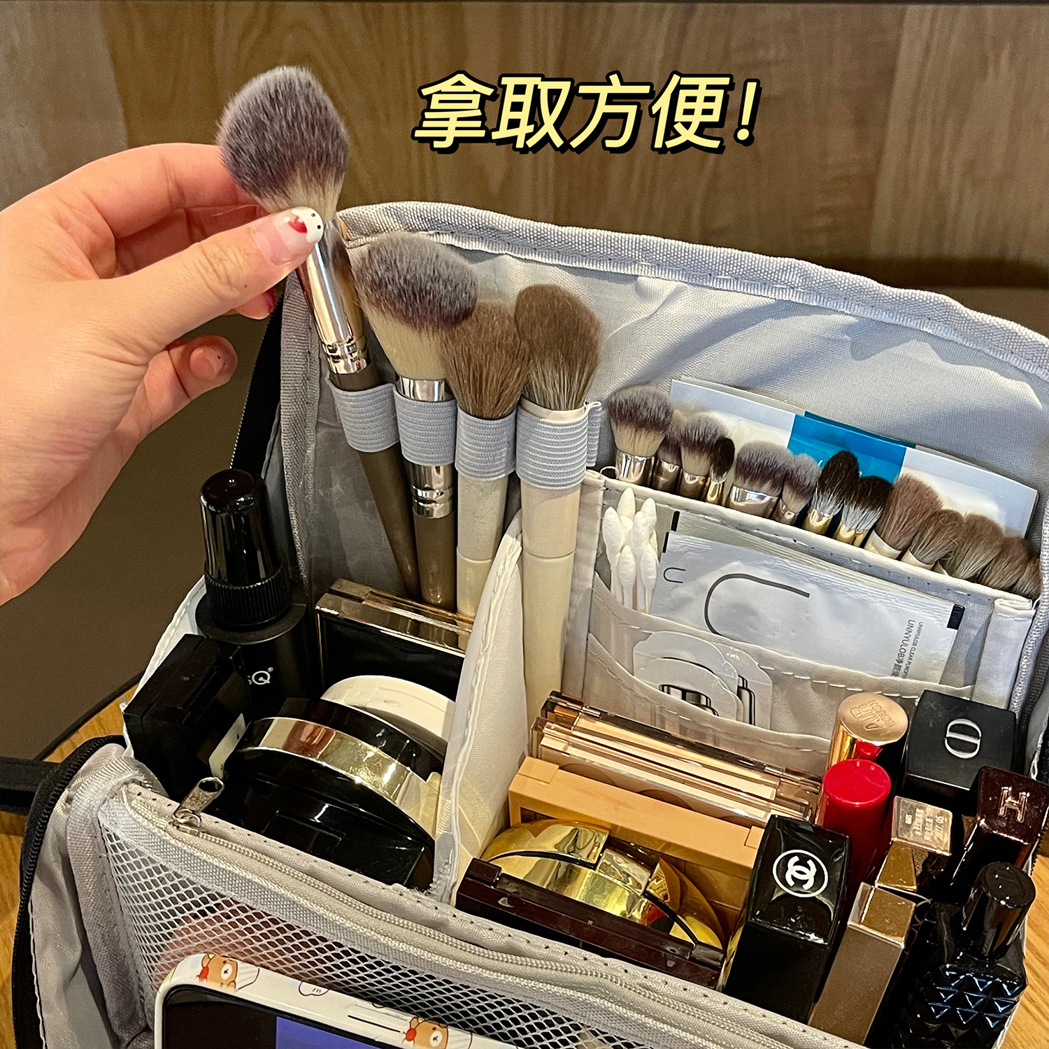 Bolsa de cosméticos tridimensional para mujer portátil de gran capacidad bolsa de almacenamiento de zona de cosméticos bolsa de lavado de viaje bolsa de cepillo de cosméticos