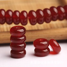 天然红玛瑙隔片算盘珠散珠圆珠半成品隔片手工串珠diy饰品配件手