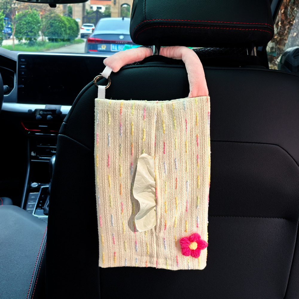 Creativa pequeña tela de viento fragante cargada servilletas caja de servilletas para automóviles colgantes caja de servilletas ajustable servilletas image 11