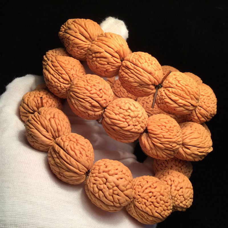 心缘工艺 桃核佛珠手串文玩山核桃手链 龙纹脑纹蚂蚁纹桃核盘玩串-阿里巴巴