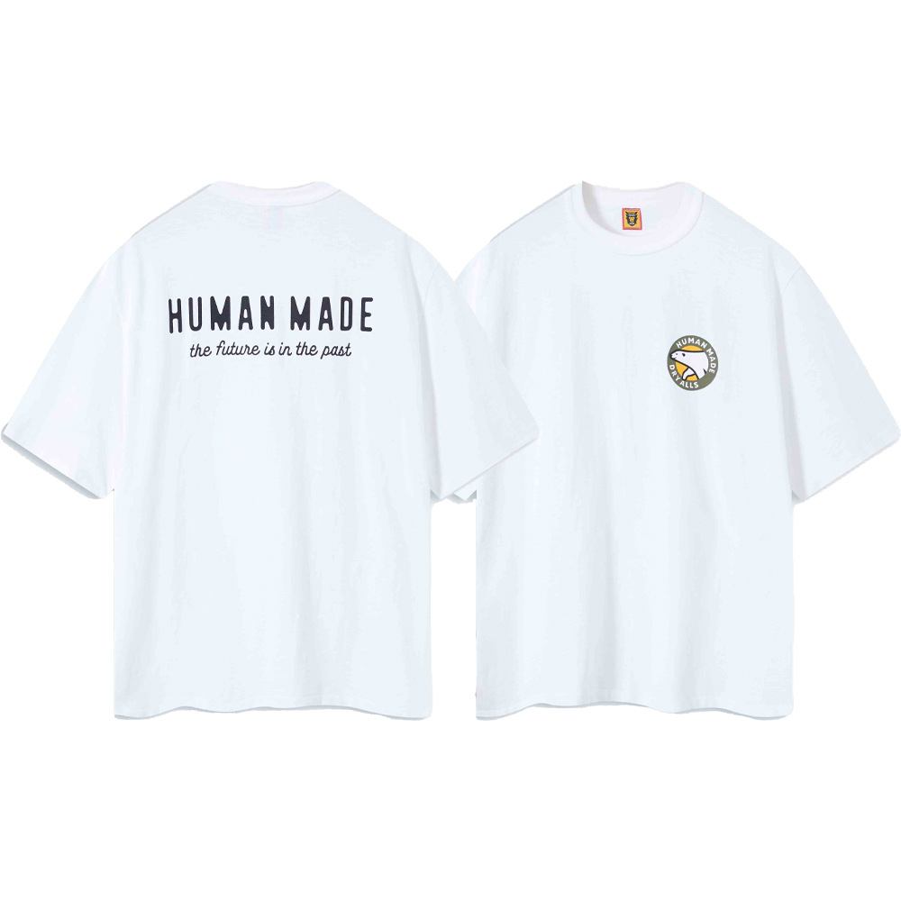 Marca de moda japonesa de bambú pesado algodón suelto pareja de hombre y mujer cilindro camiseta de manga corta media manga TEE