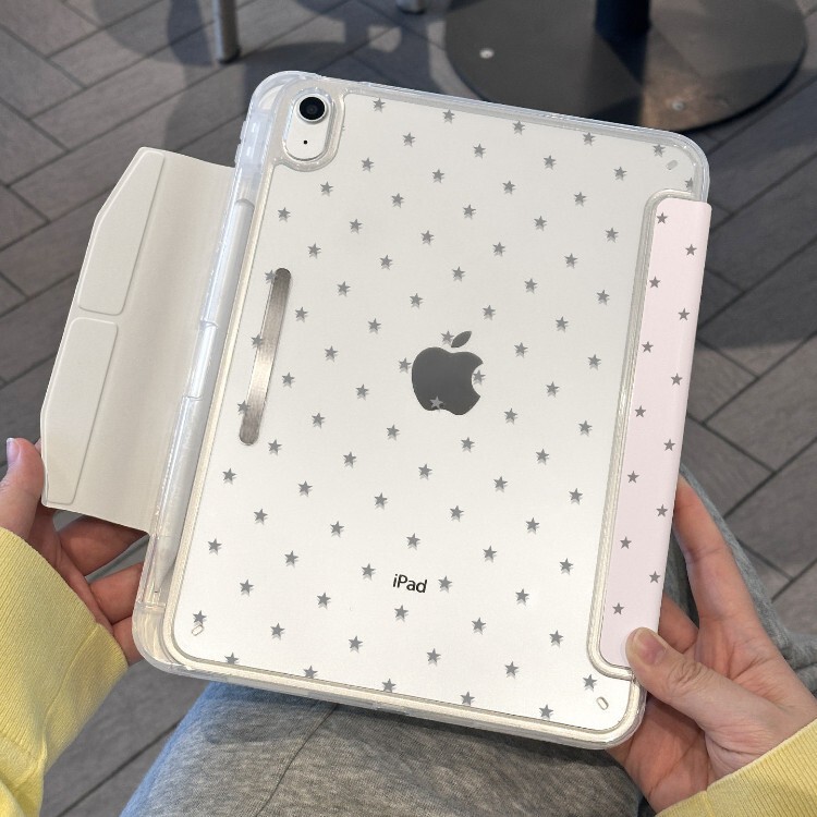 Polka dot strap with buckle suitable for 2026 new Apple iPad 11 tablet protective case, 3-fold air 8/7/6 pink mini cover