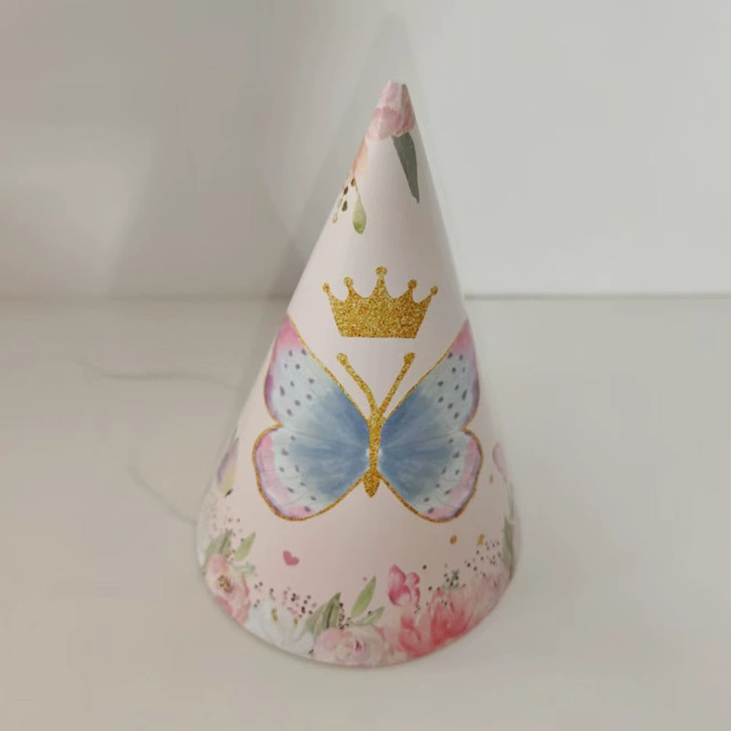 Новая Capibala Party Hat бабочка детские мультсериалы День Рождения бумажная шляпа Острый колпак 16 см