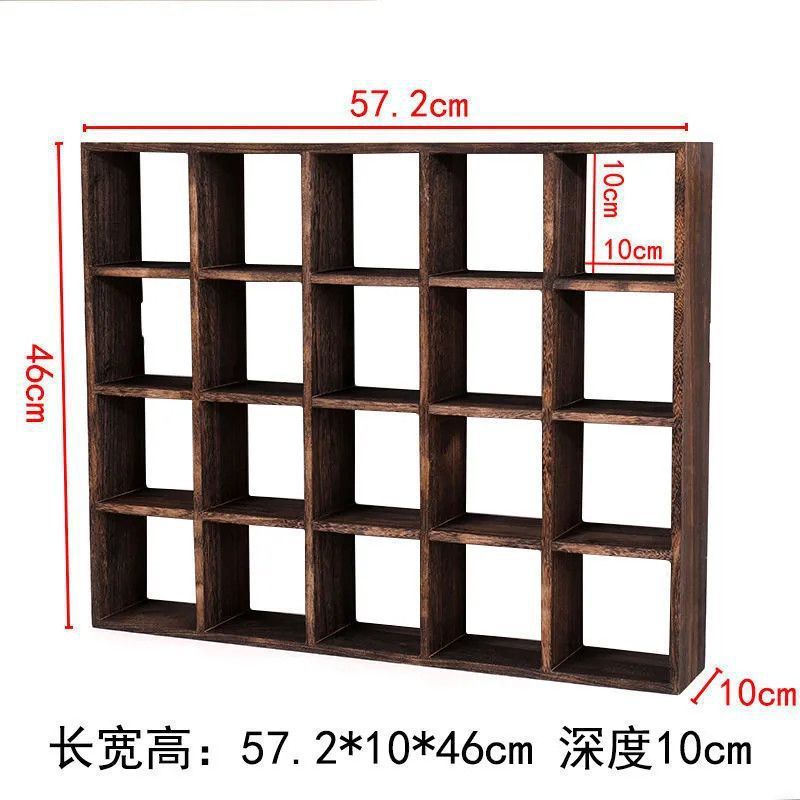 复古茶杯茶具格子架储物博古架墙上壁挂式多格置物架方块收纳架|undefined