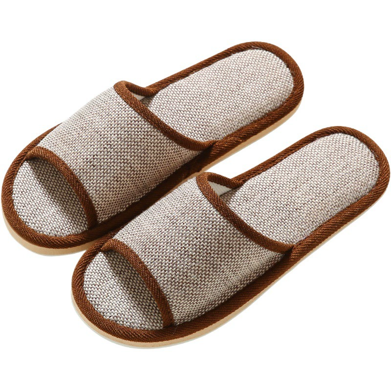 [Скидки на день] тапочки летние льняные тапочки домашние тапочки мужские тапочки женские домашние тапочки с деревянным полом