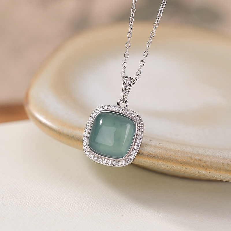 Mặt dây chuyền bạc S925 mạ vàng hình sáp ong vuông tinh tế — Mô hình sáp ong (không bao gồm dây chuyền)
