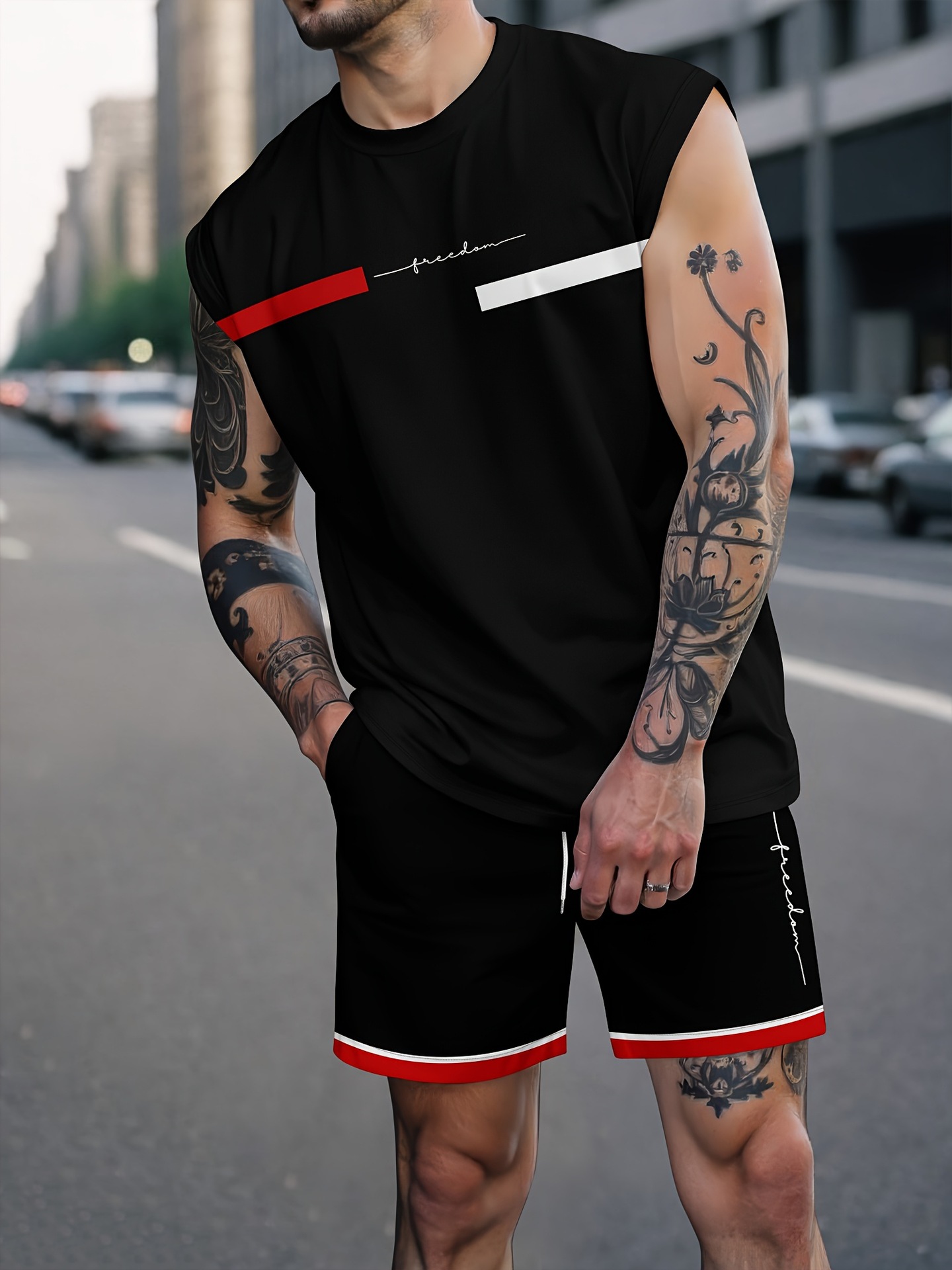 Men's Vest Set Skin Friendly Cool Summer Not Stuffy Or Sweaty Clothing_viptrois.com