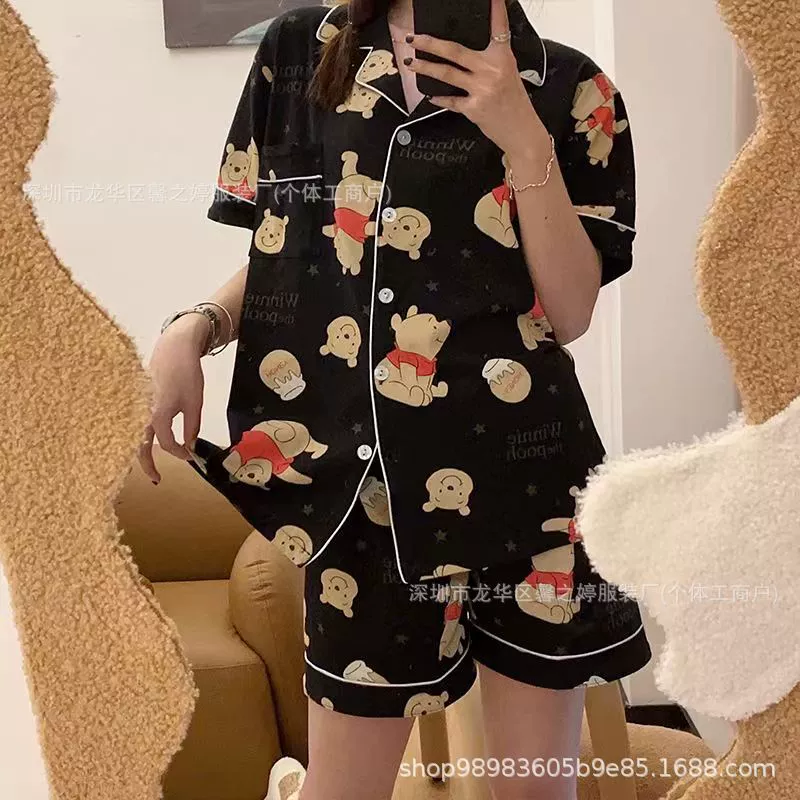 Пижамный комплект Brand Fresh: шорты и тонкий кардиган, короткий рукав, японско‑корейский стиль