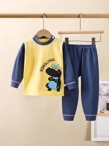 Children's underwear set pure cotton boys autumn sleepwear girls autumn clothes pants home clothes children's clothing wholesale cartoon