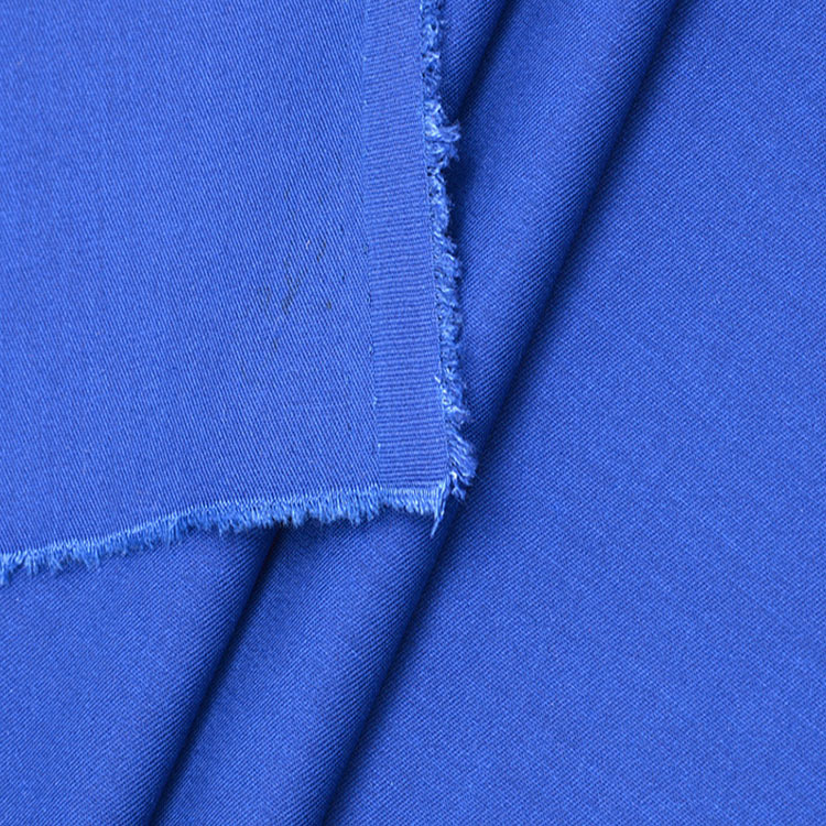 Inventario de lotes tela de camisa sólida elástica trenzada poliéster algodón spandex tela de ropa