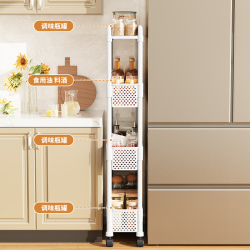 Interlayer household snack floor-standing multi-tier living room storage rack bathroom storage rack mobile kitchen fruit vegetable storage rack