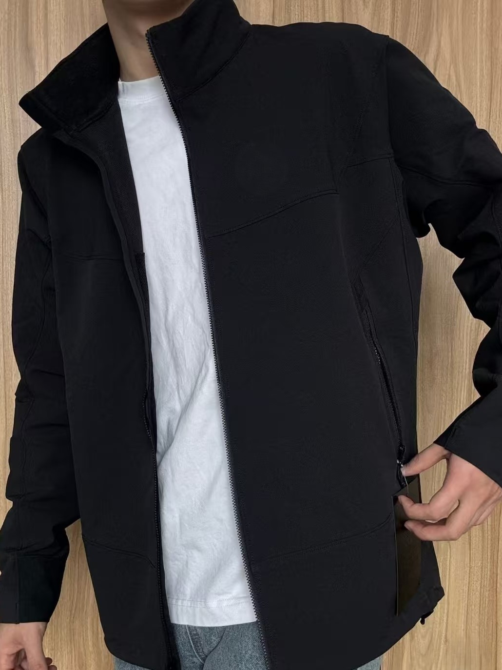 Bird Family Mame Style GAMMA Jacket Chaqueta de cuello alto de caparazón suave impermeable y a prueba de viento LOGO