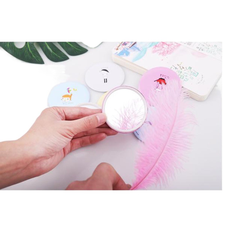 Small Mirror, Makeup Mirror, Portable Glass Mirror, K-Style of Cute Little Round Mirror, Makeup Mirror