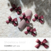 Metal accessory for manicure with bow, resin, cute nail decoration, internet celebrity, ready-made product