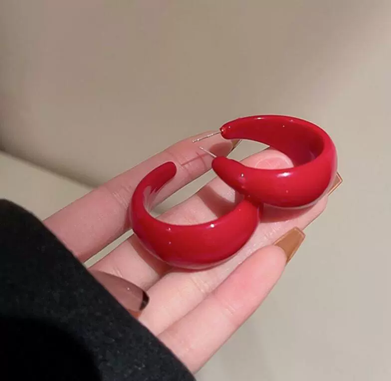 Деми‑сезонные серьги из акрила, гвоздики 925 пробы, 3.3 × 2.8 см, лёгкие 0.04 кг
