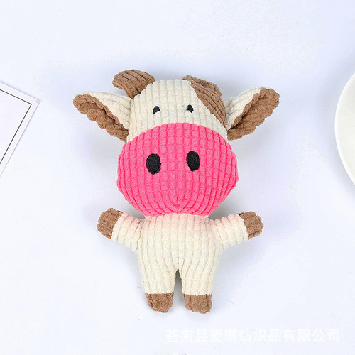 Pet Supplies Amazon Plush Toys Cat and Dog Interactive Bite-resistant Corn Velvet Sound Toys Various Cartoon Styles