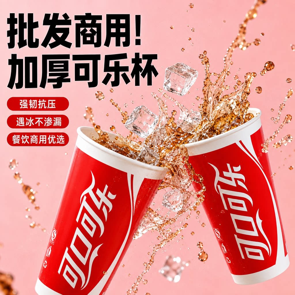 Chenxiangsheng disposable paper cups, specifically designed for Coca-Cola, are suitable for both hot and cold beverages. They are double-coated and can be used with lids