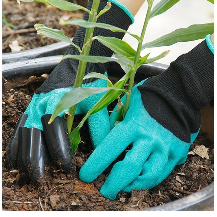 Guante de jardinería con garra con garra a prueba de pinchazo y aguas impermeables para cultivo de vegetales, extracción de hierba, excavación, desgaste y volcado